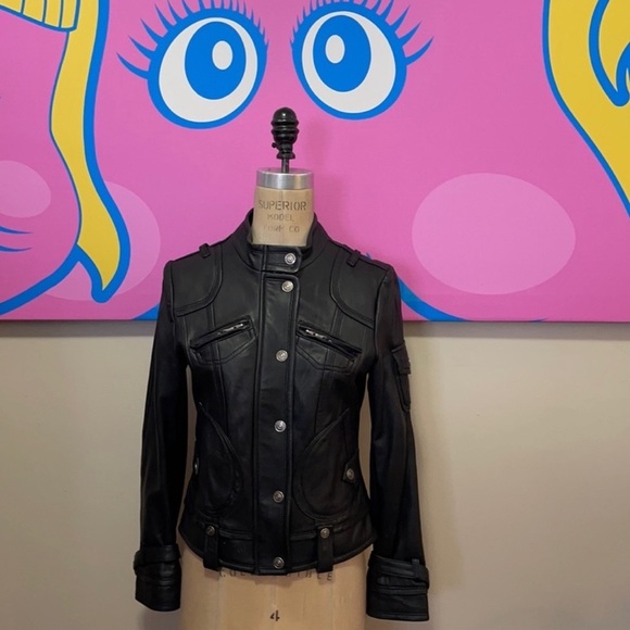 Be Forever U.G.I.Z. Black Leather Moto Jacket - Picture 2 of 15